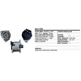 Resim Remark Alternatör 12v 100a New Holland 98-02 Land Rover 92-99 Mar 