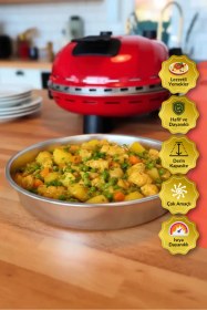 Resim Yuvarlak Alüminyum Fırın Tepsisi 26 Cm, Alüminyum Gövde, Hafif Ve Dayanıklı Yapışmaz Gümüş 