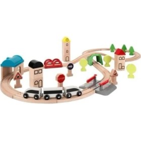 Resim IKEA Lillabo Ahşap Oyuncak Tren Seti - 45 Parça 