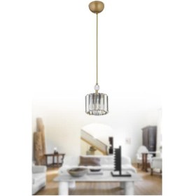 Resim İstanbul Avize Istanbul Avize Dolunay Tekli Eskitme Taşlı Y-10 Kristal Taşlı Avi 