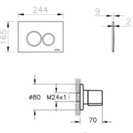 Resim Vitra Origin, 800-2033 Kumanda Paneli ve Stop Valf Seti, Parlak Krom (740-2480, A41461GR) 
