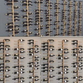 Resim Rung - Duvar Tipi Ahşap Doğal Kestane Meşe, Ahşap Şarap Rafı 