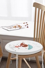 Resim RealHomes Fashion Girl Dijital Baskılı Modern Yuvarlak Fermuarlı Sandalye Minderi, FrmYuv-717 