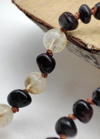 Resim TAUS STONE Orjinal Doğal Taş ( Sitrin ) Kehribar Düğümlü Yetişkin Kolyesi 