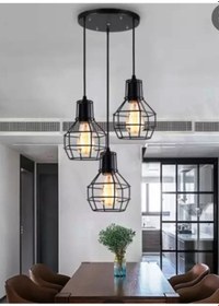 Resim Riolight Retro Üçlü Kafes Sarkıt Avize Taban Çapı: 30Cm 