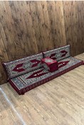 Resim Sultan Sedir Saraylı - Kilim Şark Köşesi, Yer Minderi Takımı – 28 Dansit Sert Süngerli – 4 Parça – Bordo 
