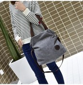 Resim Tenfowee Kadınlar İçin Geniş Hacimli Çok Bölmeli Kumaş Çanta - Günlük Kullanım İçin Pratik El/omuz Çantası Mavi 