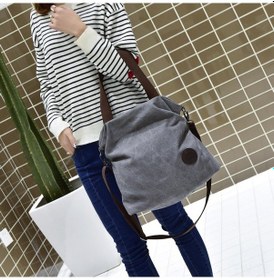 Resim Tenfowee Kadınlar İçin Geniş Hacimli Çok Bölmeli Kumaş Çanta - Günlük Kullanım İçin Pratik El/omuz Çantası Mavi 