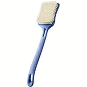 Resim LHM Ergonomik Sırt Temizleyici Orta-Sert Naylon Kıllar ve 35cm Kıvrılmış Sap - Taşınabilir Duş Soyucu Ölü Işık Bej Kaldırma, Derin Gözenek Temizliği, Banyo Spa ve Vücut Temizliği 