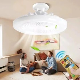 Resim Teknocan Marketing E27 LED Işıklı Sessiz Tavan Vantilatörü, Ayarlanabilir Renk Sıcaklığı, Kısılabilir Fan Lambası, Ayarlanabilir Fan Hızları, Zamanlayıcılı, Uzaktan Kumandalı, Fanlı Tavan Lambası 