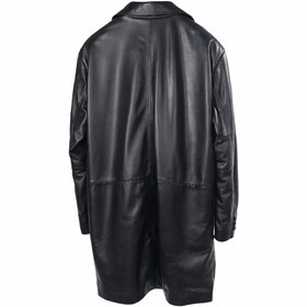 Resim Toskana Design Siyah Renk Düğmeli Erkek Deri Trençkot Style 200-4097 - S / Siyah 