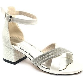 Resim İremsu 2727 Kız Çocuk Abiye Taşlı Topuklu Ayakkabı Sedef 