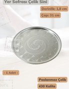 Resim Jet's Home Yer Sofrası Sini 31 Cm Çelik Tepsi Tepsi Paslanmaz 