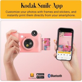 Resim Kodak Smile+ 10mp Anında Kamera Ve Bluetooth Fotoğraf Yazıcısı Dijital Fotoğraf Makineleri Açık Pembe 