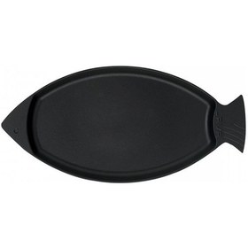 Resim Lava Döküm Balık Tabağı Döküm Demir Yekpare Kulplu Ölçü 20x32cm. 