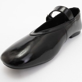 Resim Luvi Shoes Jarret Siyah Rugan Hakiki Deri Kadın Babet Ayakkabı Siyah Rugan 