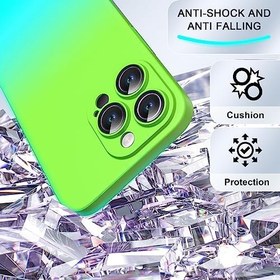 Resim iPhone 14 Pro Max Kılıf, Yeni Tasarımlı İnce Telefon Kılıfı, [10 FT Askeri Sınıf Düşme Koruması], Lens Koruyucu, Gradyan, Yeşil+mavi7-IP14pm-02 