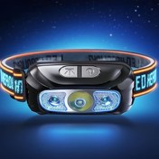 Resim USB Şarjlı Güçlü LED Kafa Lambası, Parlak LED Far, USB Kablolu Taşınabilir Kamp El Feneri, Kamp, Yürüyüş, Koşu, Acil Durumlar için - Eller Serbest Dış Mekan Aydınlatması için Kompakt Kafa Lambası, Yürüyüş Gereçleri, Şık Tasarım 