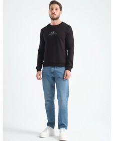 Resim Shooter Sportwear Ribey Tekstil İth.ihr.san.tic.ltd.şti Erkek Üç İplik Sweatshirt Şardonsuz Pamuklu Regular Fit Bisiklet Yaka Spor Sweat siyah 