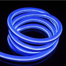Resim Neon Şerit Led 220 Volt Esnek Silikonlu Aydınlatma + Fiş Dahil 4mt-mavi Mavi 