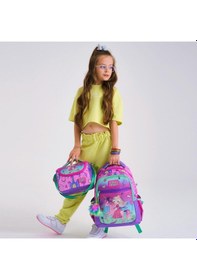 Resim Coral High Kids Açık Pembe Mor Unicornlu Prenses Desenli 3 Lü Okul Çanta Seti Set0123481 
