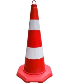 Resim TPE Trafik Konisi 70 cm Çift Reflektifli Trafik Dubası 