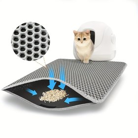 Resim EVA Çift Katmanlı Kedi Kumu Matı, Hollow Filtreli Yıkanabilir Takip Önleyici Ped, Kum Kontrolü, Dayanıklı Kedi Tuvalet Aksesuarı 