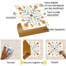 Resim Tink Kendinden Yapışkanlı Portakal Çiçeği Desenli Pvc Karo 30x30 Cm 