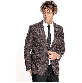 Resim Wessi Desenli Slim Fit Spor Bordo Erkek Ceket - Wessi Bordo 