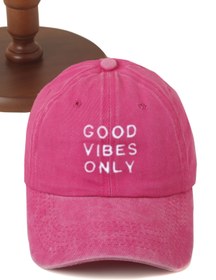 Resim Genel Markalar Good Vibes Only Desenli Yıkamalı Beyzbol Kep 