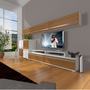 Resim Decoraktiv Ekoflex 8 Mdf Tv Ünitesi Tv Sehpası - Beyaz - Ceviz 