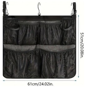 Resim Elmpaly Siyah Geniş Havuz Banyo Oyuncak Organizatörü Dayanıklı Çok Bölmeli File Çanta Siyah 