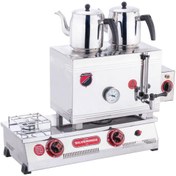 Resim Silverinox Silverİnox 40 Model Kaynaklı 2 Demlikli Çay Ocağı, Çift Taban, 28 L, Elektrikli + Doğalgazlı 