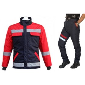 Resim Ysf WorkWear İş Market Su Iticili Rüzgar Geçirmez Elyaf Takviyeli Kapitone Astarlı Mont Pantolon Takım 