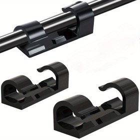 Resim Yeni 10/60/100 adet Siyah Yapışkanlı Kablo Klipsleri Duvar için, TV PC Laptop için Bitirici Tel Kelepçesi, Dış Mekan Işık Klipsleri için Sentetik Taşlı Kablo Klipsler 