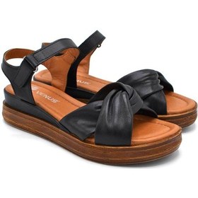 Resim Kadın Comfort Deri Sandalet Siyah 2216403y Yetişkin 