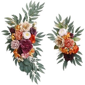 Resim Homyl Düğün Kemeri Çiçek Swag Dekorasyon Çelenk İpek 