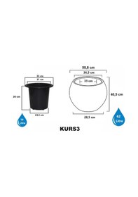Resim Omnipazar So-kurs3 Küre Dekoratif Yuvarlak İç Kovalı Saksı 62 Litre No: 3 Mocha 