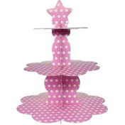 Resim Pembe Puantiyeli Cupcake Standı Pembe 