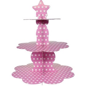 Resim Pembe Puantiyeli Cupcake Standı Pembe 