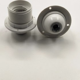 Resim Retro Vitrini Dekoratif Plastik E-27 Tam Dişli Halkalı Duy Beyaz (2 Adet) 