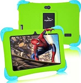 Resim Çocuk Tableti 7 inç WiFi Tablet Kids Android 11 Tablet PC IPS HD Ekran, 2GB RAM 32GB ROM, Çocuk Güvenliği Tableti Çocuklar için Çocuklar için Öğrenme Tableti Çocuk Koruyucu Ayaklı Kılıf (Yeşil) 