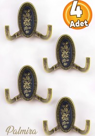 Resim Badem10 Palmira Vestiyer Portmanto Duvar Askısı Metal Dolap Elbise Askılığı Antik Sarı Askılık (4 ADET) 