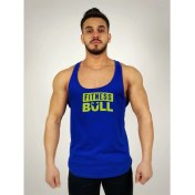 Resim Mavi Erkek Regular Fit -Fitness Bull- Baskılı Sporcu Atlet 