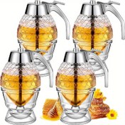 Resim İki Parça Seti Taban ve Şişe Gövdesi, Ayakta Şeker ve Şekerlik Kavanozlu, Akçaağaç Şurubu Dağıtıcısı, Güzel Bal Arası Şekli, Dökülme Olmayan, Şeker Depolama ve Dağıtımı İçin İdeal Seçim 
