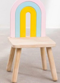 Resim Gökkuşağı Şeklinde Masif Oturumlu Kız Erkek Çocuk Sandalyesi 