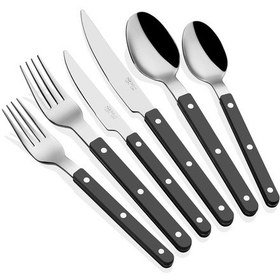 Resim The Mia Comida Çatal Kaşık Bıçak Takımı Siyah 36 Parça Siyah 