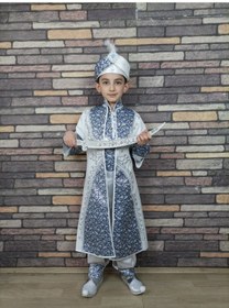 Resim 0-10 Yaş Beyaz Lacivert Şehzade Model Sünnet Kıyafeti 