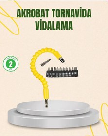 Resim Ceylan Adam 12 Parça Akrobat Vidalama Uç Seti Esnek Dar Alan Kullanım 