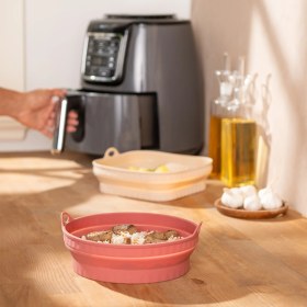 Resim Emsan Rustik Yuvarlak Airfryer Kabı Pembe 